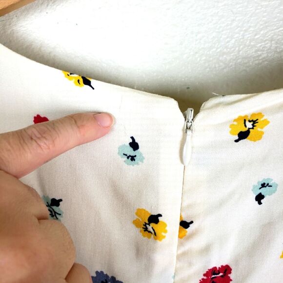 Madewell NWT Spring/Summer Floral Print Cream Short Dress Size 08 - Picture 9 of 12